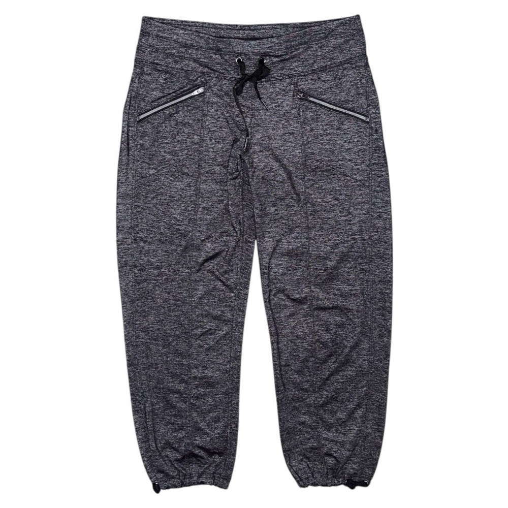 Athleta Metro Quest Capri Yoga Fitness Pants Black Heather Zipper Women’s XS EUC